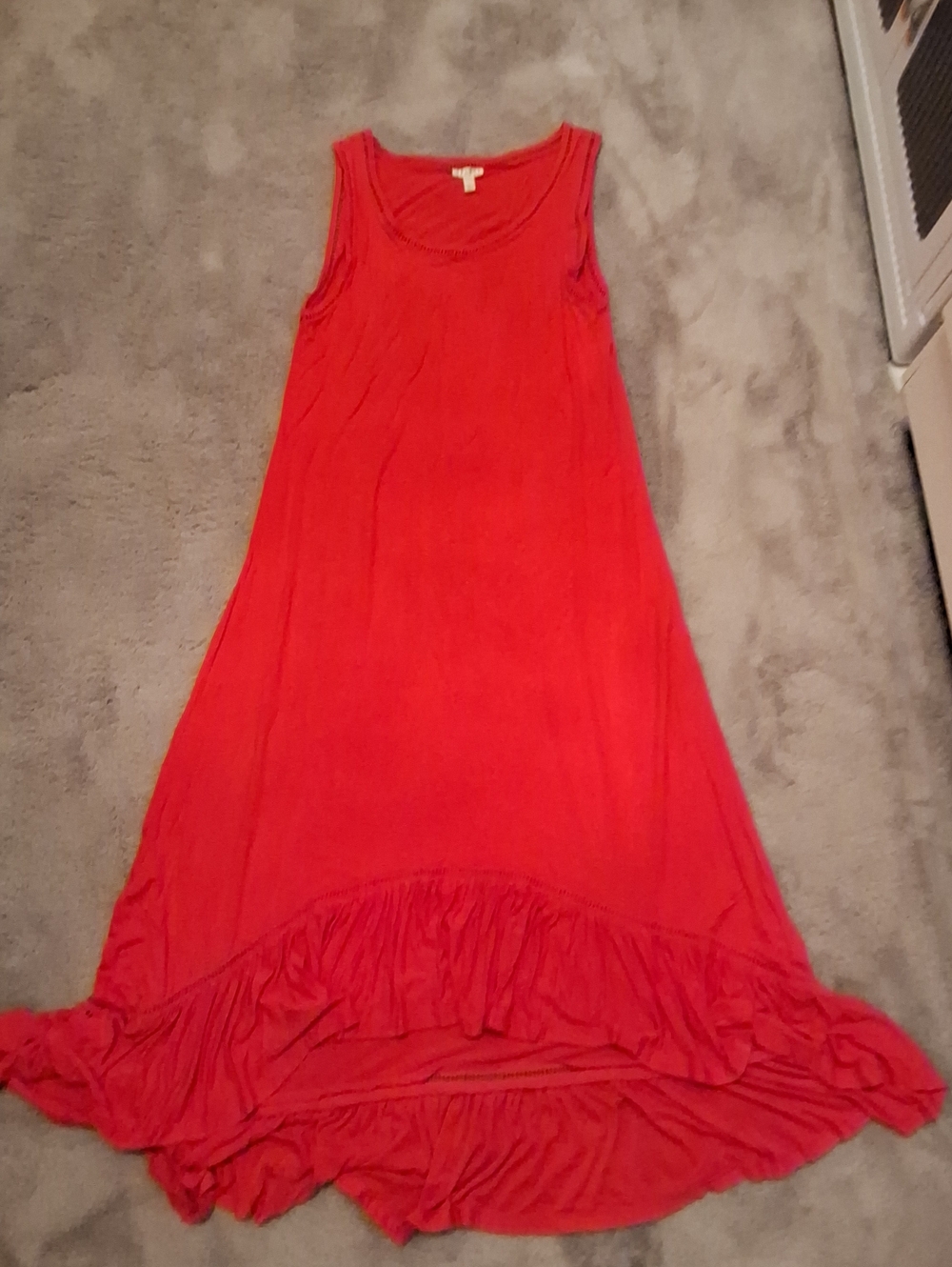 Spense Red Maxi Dress with Ruffle Hem